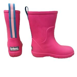 Totes Everywear Charley Kids Tall Rain Boots Pink Size 7/8 Waterproof